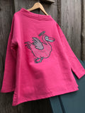 Women's Classic Dodo Boatneck Sweatshirt - Fuschia Pink