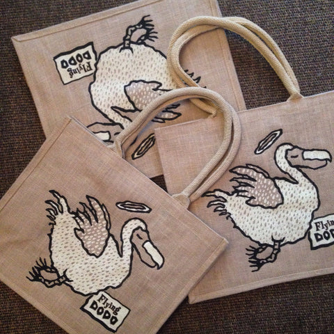 Flying Dodo Jute Shopping Bag - Flying Dodo Clothing Company Cornwall