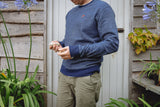 Men's Organic Cotton 'Lure' Sweatshirt - Deep Blue - Flying Dodo Clothing Company Cornwall